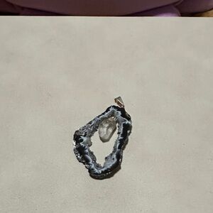 Elegant Silver Geode Necklace